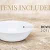 White 2-quart Large Serving Bowl Winter Frost