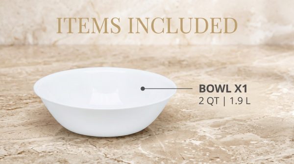 White 2-quart Large Serving Bowl Winter Frost