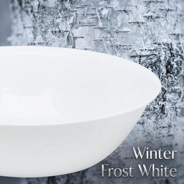 White 2-quart Large Serving Bowl Winter Frost