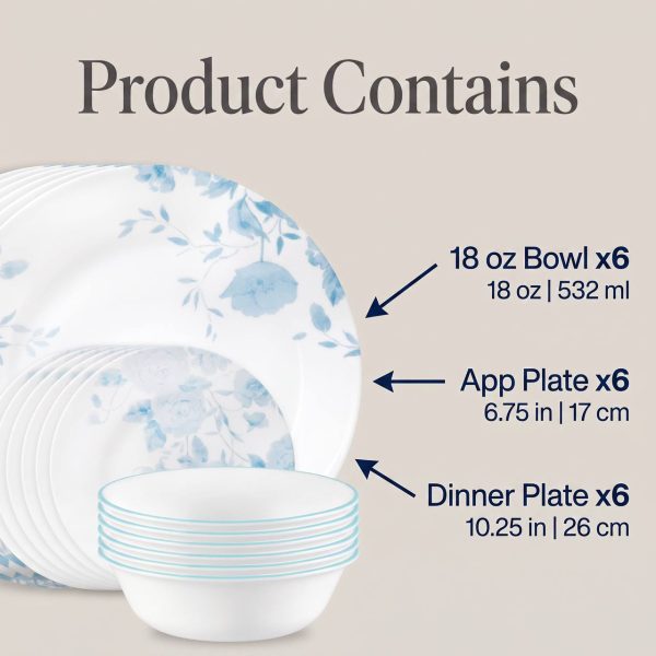 18-Piece Premium Dinnerware Set – 6 Bowls, 6 Appetizer Plates, 6 Dinner Plates | Modern & Durable Stoneware